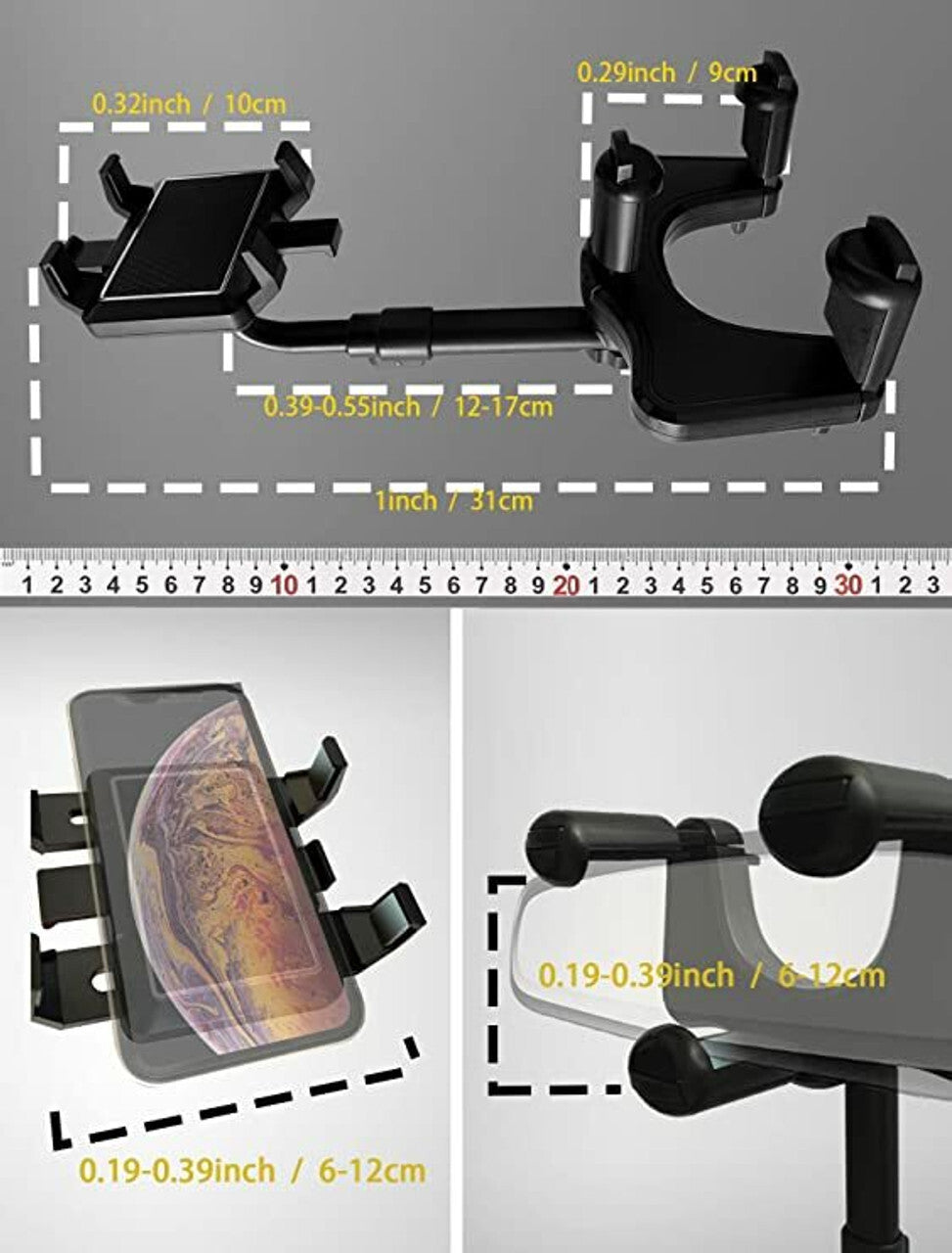 CAR MIRROR PHONE HOLDER