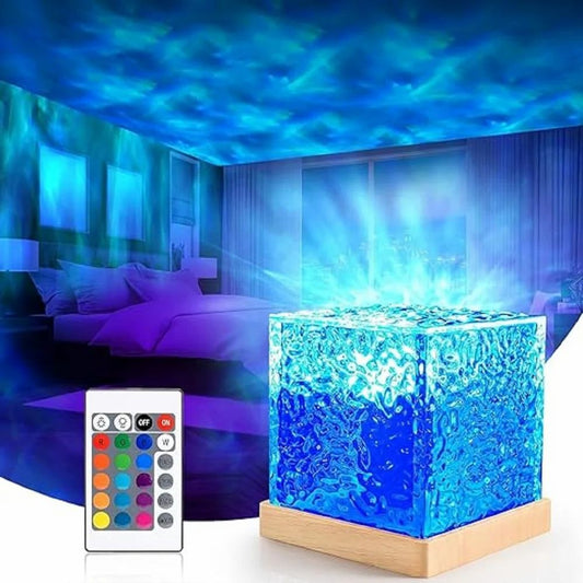 Ocean Wave Projector Night Lamp Water Ripple Light Northern Lights 3D Illusion Projector Lamp