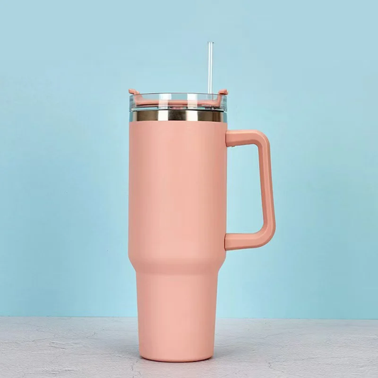 Tumbler with Handle and Straw