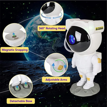 Astronaut Star Galaxy Projector Night Light – LED Nebula Ceiling Lamp for Kids & Adults | Perfect for Bedroom, Gifts, Christmas & Birthdays