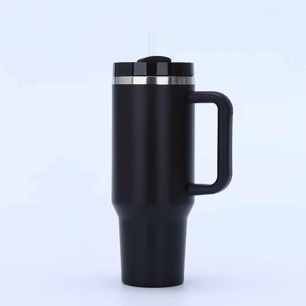 Tumbler with Handle and Straw