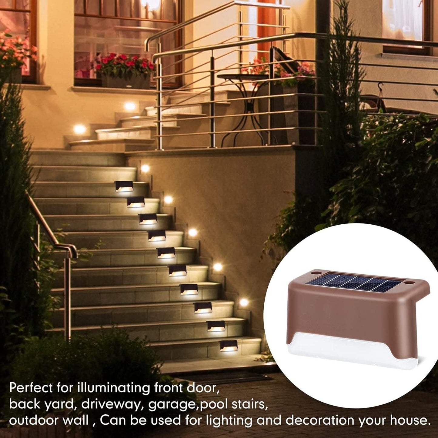 Wireless Solar Deck Lights Outdoor Pack of 4