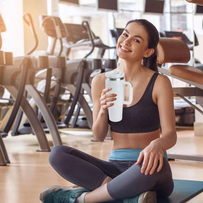 Tumbler with Handle and Straw