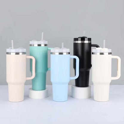 Tumbler with Handle and Straw