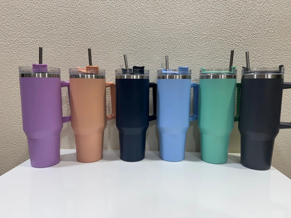 Tumbler with Handle and Straw